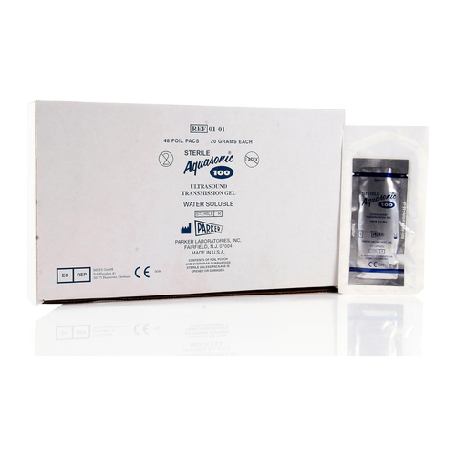 Aquasonic 100 sterile ultrasound gel, single-use foil packets