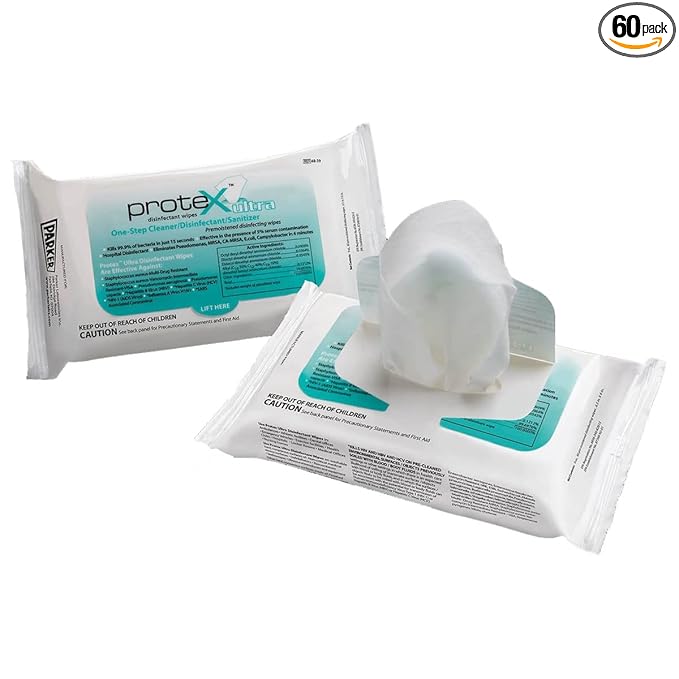 Protex Ultra Disinfectant wipes. 1 Box of 12 Softpacks each containing 60 wipes.
