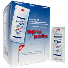 Aquasonic 100 Ultrasound Gel. Single Use Packettes.